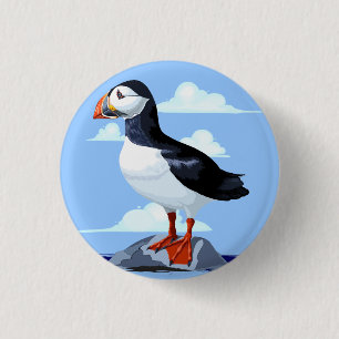 Puffin Cute Atlantic Seabird 3 Cm Round Badge