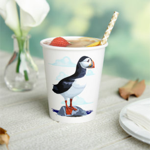 Puffin Cute Atlantic Seabird Paper Cups
