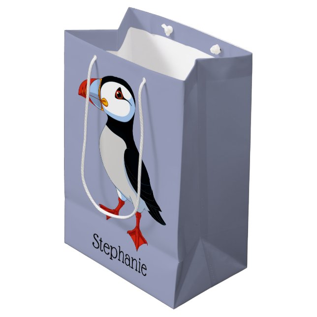 Puffin Design Gift Bag (Front Angled)