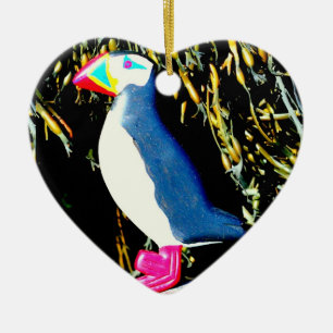puffin heart ornament