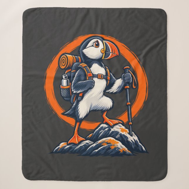 Puffin Hiker – Wild Trails Sherpa Blanket (Front)