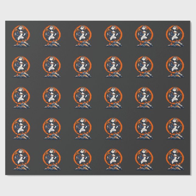 Puffin Hiker – Wild Trails Wrapping Paper (Flat)