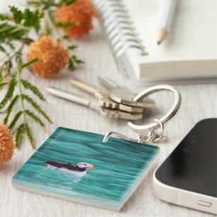 Puffin In Resurrection Bay, Alaska Key Ring