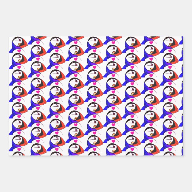 Puffin love wrapping paper for any occasion (Front 3)