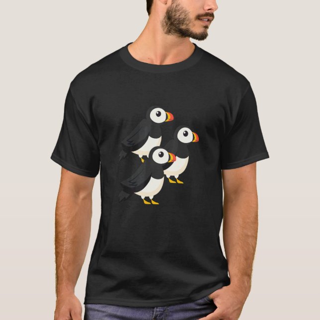 Puffin Nordic Bird Iceland Cute Beak Birdwatcher B T-Shirt (Front)