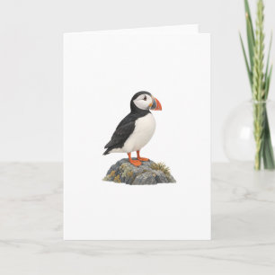Puffin on a Coastal Rock Card