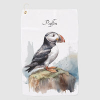 Puffin on a Rock Watercolor, custom