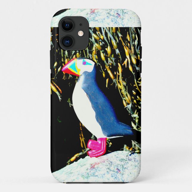puffin on rock case (Back)