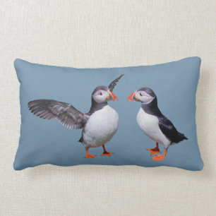 Puffin Pals Pillow (Sky Blue)