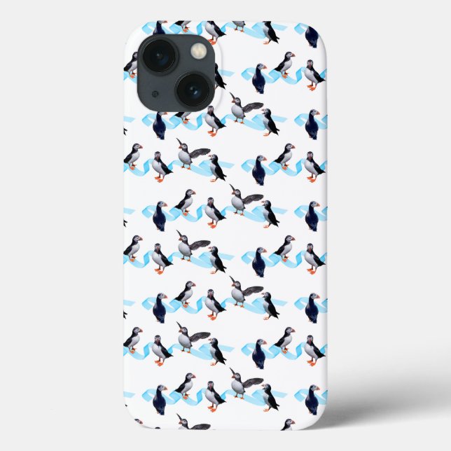 Puffin Party iPad Mini Case (choose colour) (Back)