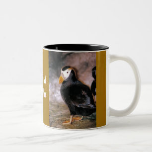 puffin, puffin, Tufted Puffin Two-Tone Coffee Mug