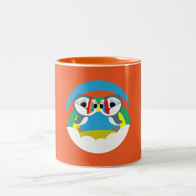 Puffin Rocks Two-Tone Coffee Mug (Center)