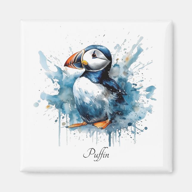 Puffin Splash, custom Magnet (Front)