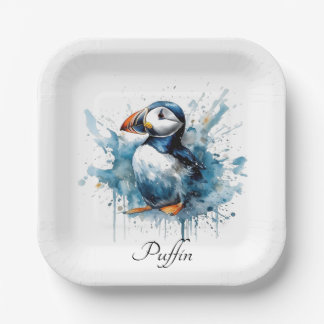 Puffin Splash, custom Paper Plate