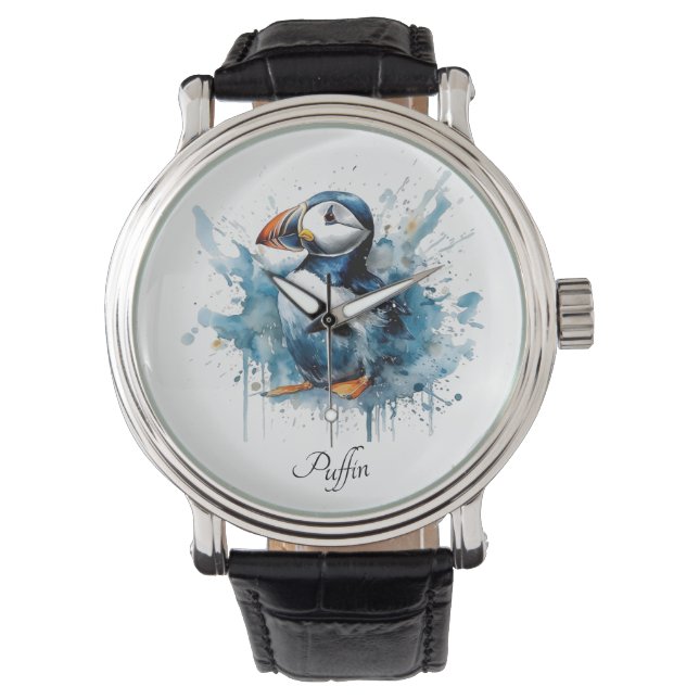 Puffin Splash, custom Watch (Front)
