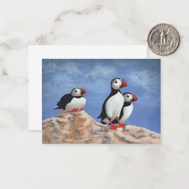 Puffin Trio Card (Front/Back In Situ)