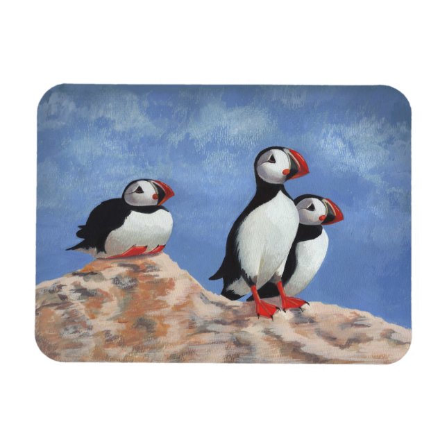 Puffin Trio Magnet (Horizontal)