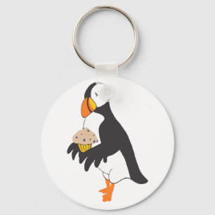 Puffin with a Muffin Key Ring
