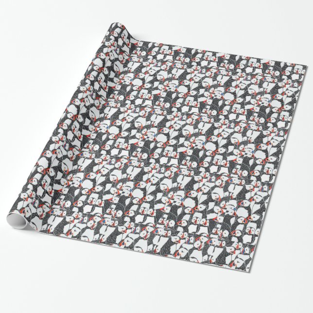 Puffin Wrapping Paper (Unrolled)