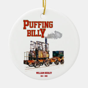 Puffing Billy Steam Train English Locomotive  Ceramic Tree Decoration