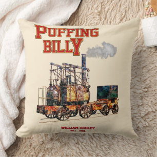 Puffing Billy Steam Train English Locomotive Cushion