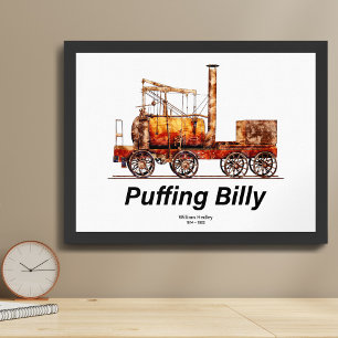 Puffing Billy Steam Train English Locomotive  Poster
