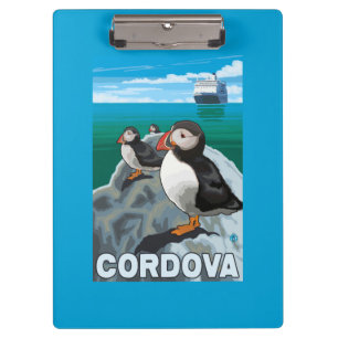 Puffins & Cruise Ship - Cordova, Alaska Clipboard