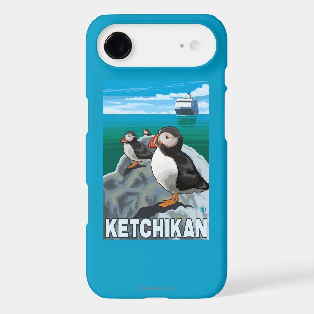 Puffins & Cruise Ship - Ketchikan, Alaska Case-Mate iPhone Case (Back)