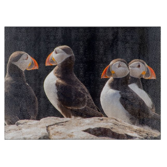 Puffins Cutting Board (Front)