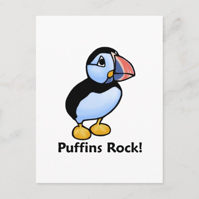 Puffins Rock! Postcard (Front)