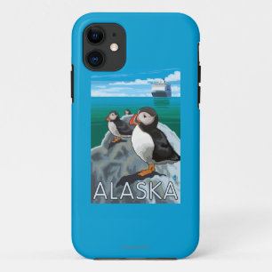 Puffins watching a Cruise Ship Case-Mate iPhone Case