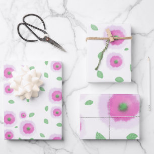 Puffy Blooms Wrapping Paper Sheet