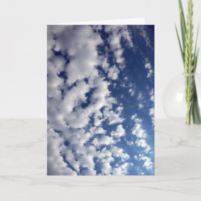 Puffy Clouds On Blue Sky Card (Front)
