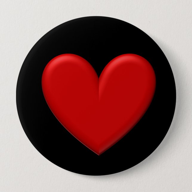 Puffy Heart 10 Cm Round Badge (Front)