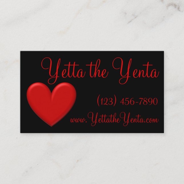 Puffy Heart Business Card (Front)
