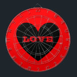 Puffy Heart Dartboard<br><div class="desc">Puffy heart dartboard. Background colour and text can be customised.</div>
