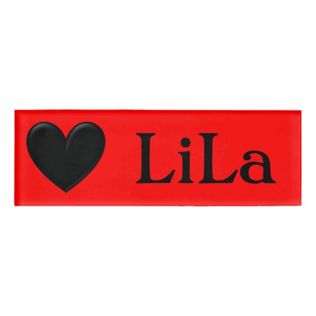 Puffy Heart Name Tag (Front)