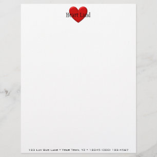 Puffy Heart Personalized Letterhead