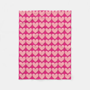 Puffy Hearts Fleece Blanket