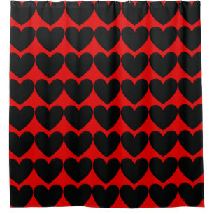 Puffy Hearts Shower Curtain