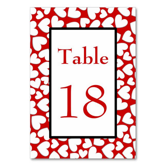 Puffy Hearts Table Number (Front)