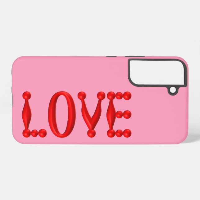 Puffy Red LOVE Samsung Galaxy S22+ Case (Back Horizontal)