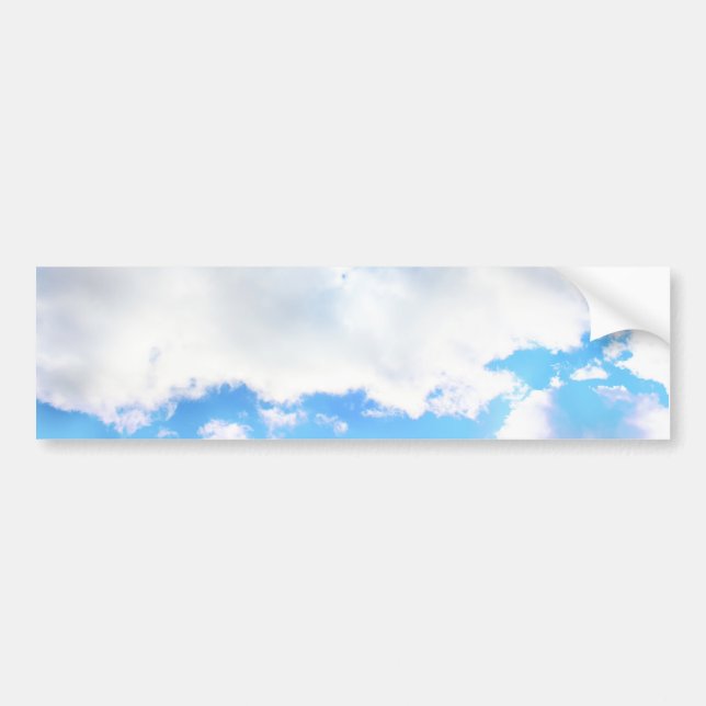 Puffy White Clouds and Blue Sky Bumper Sticker (Front)