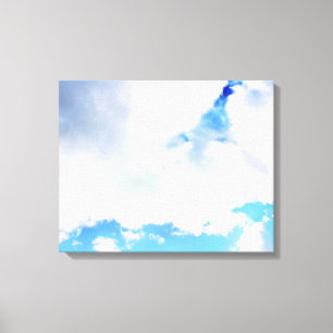 Puffy White Clouds and Blue Sky Canvas Print