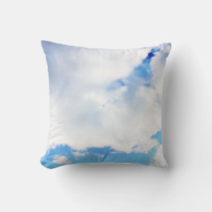 Puffy White Clouds and Blue Sky Cushion