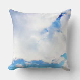Puffy White Clouds and Blue Sky Cushion