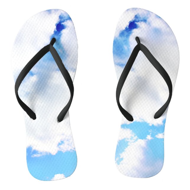 Puffy White Clouds and Blue Sky Jandals (Footbed)