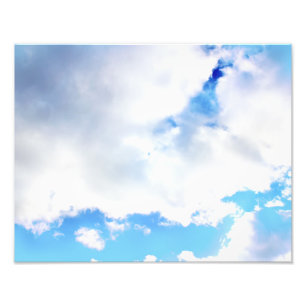 Puffy White Clouds and Blue Sky Photo Print