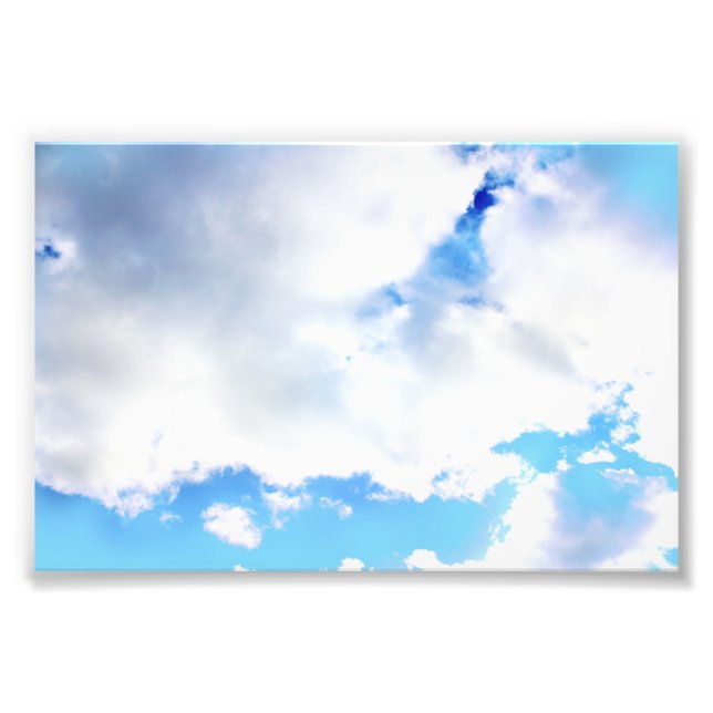 Puffy White Clouds and Blue Sky Photo Print (Front)