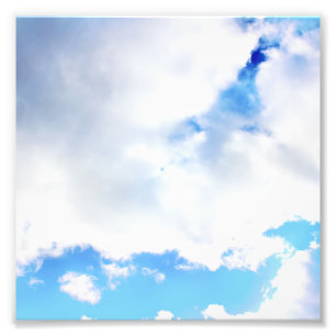 Puffy White Clouds and Blue Sky Photo Print
